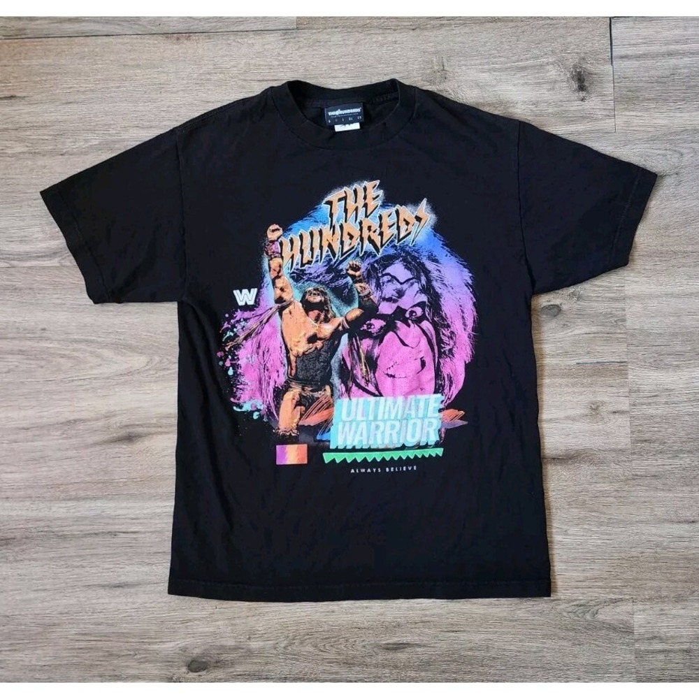 WWF Ultimate Warrior Always Believe The Hundreds Black Short Sleeve T-shirt Sz M